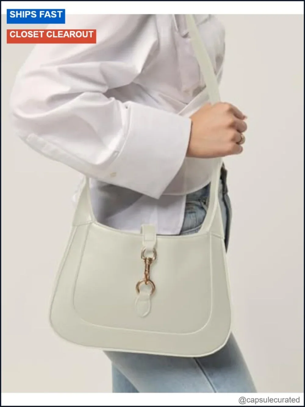 Vegan Leather Hobo Handbag Crossbody Bag w/ Adjustable Strap